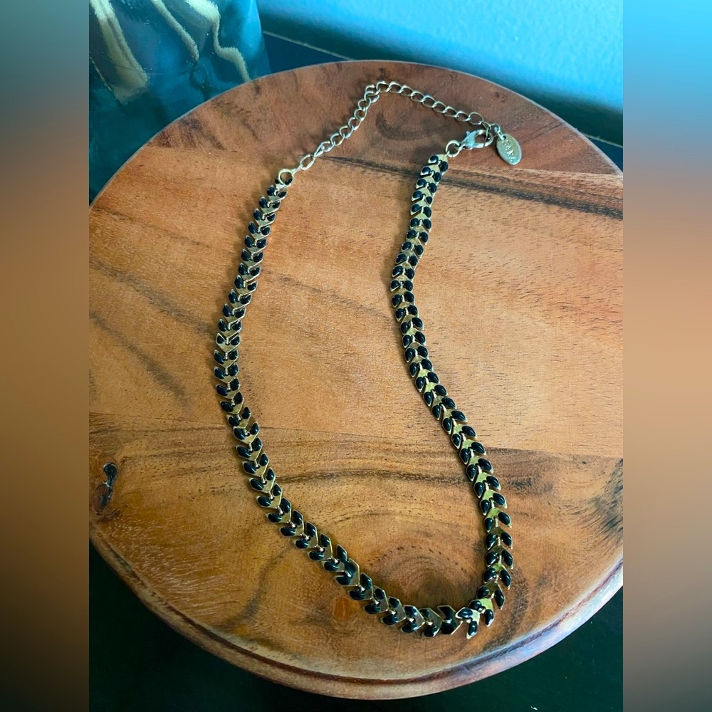 Zara Woman NWOT Black/Gold Plated Chained Choker/Necklace